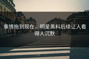 事情拖到现在，明星黑料后续让人看得人沉默